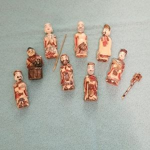 Antique Japanese snuff men
